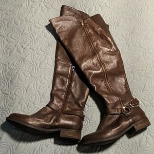 Steve Madden Dark Brown Leather Knee Boots